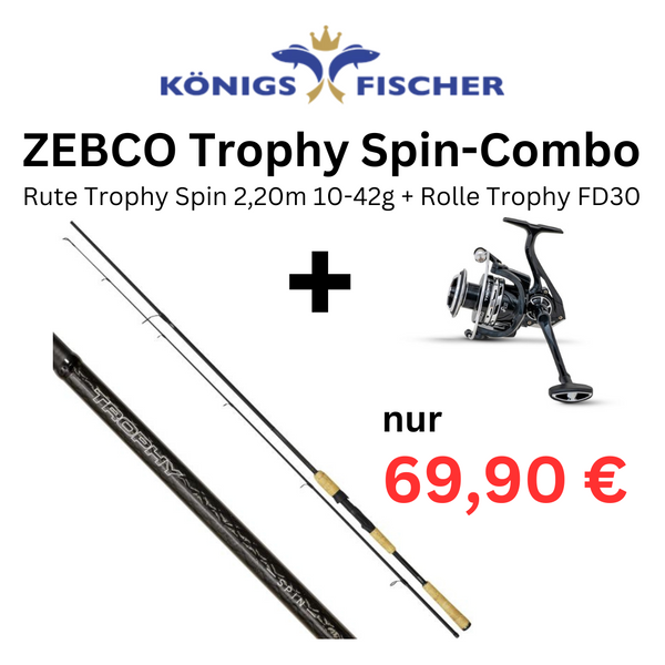 ZEBCO Trophy Spin Combo II Rute 2,20m 10-42g + Rolle FD30