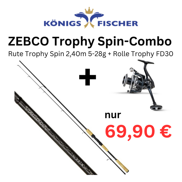 ZEBCO Trophy Spin Combo III Rute 2,40m 5-28g + Rolle FD30